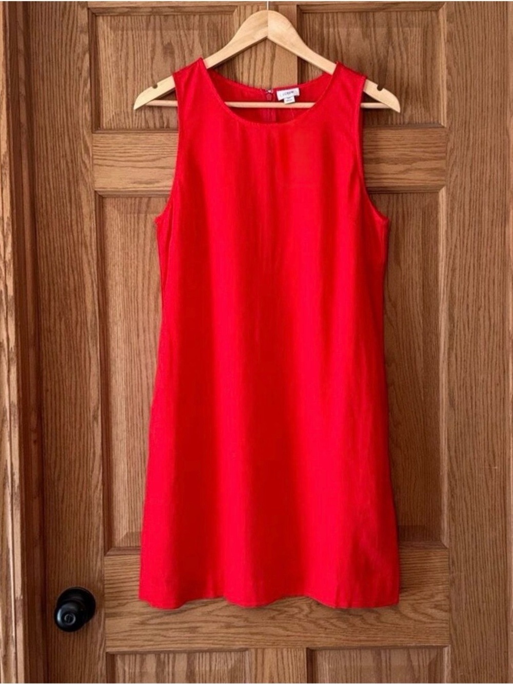 J Crew Linen Blend Shift Dress Red in Size 4 Style CA406